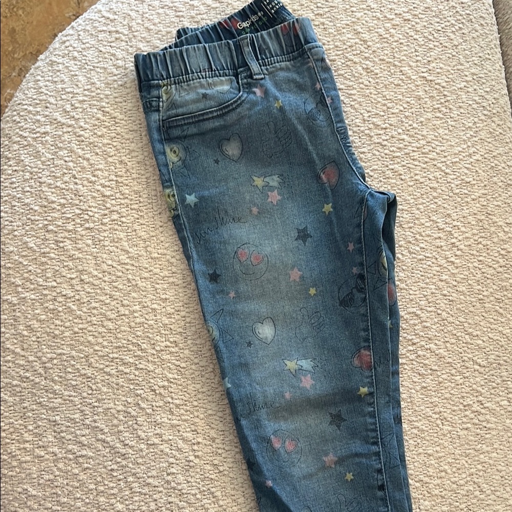 GAP Blue Jeggings with Distressed Artistic Design - Picture 3 of 8